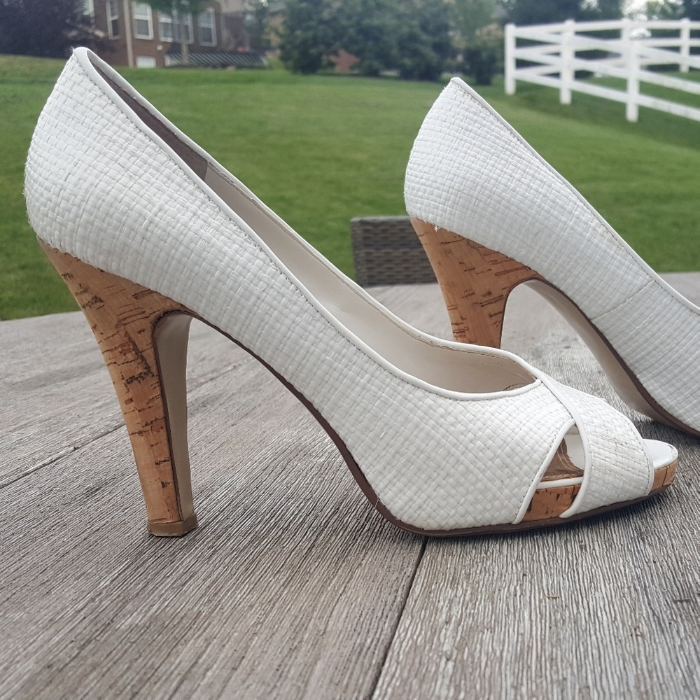 White Peep Toe Heels